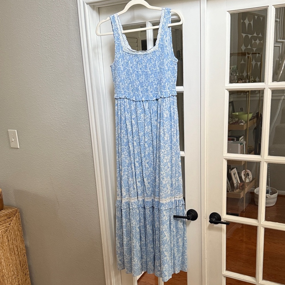 LoveShackFancy Brentlin Maxi Dress in blue